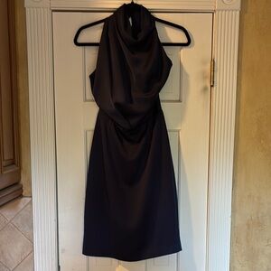 Reiss Black Halter Cocktail Sheath Dress